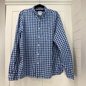 Lacoste Men's Blue‎ and White Plaid Shirt